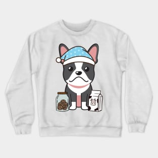 Funny french bulldog is having a midnight snack Crewneck Sweatshirt